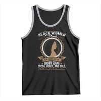 Black Women Pride Tank Top Made Out Of Brown Sugar Cocoa Honey And Gold Retro