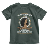 Black Women Pride Toddler T Shirt Made Out Of Brown Sugar Cocoa Honey And Gold Retro