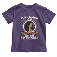 Black Women Pride Toddler T Shirt Made Out Of Brown Sugar Cocoa Honey And Gold Retro