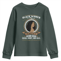 Black Women Pride Youth Sweatshirt Made Out Of Brown Sugar Cocoa Honey And Gold Retro