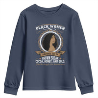 Black Women Pride Youth Sweatshirt Made Out Of Brown Sugar Cocoa Honey And Gold Retro