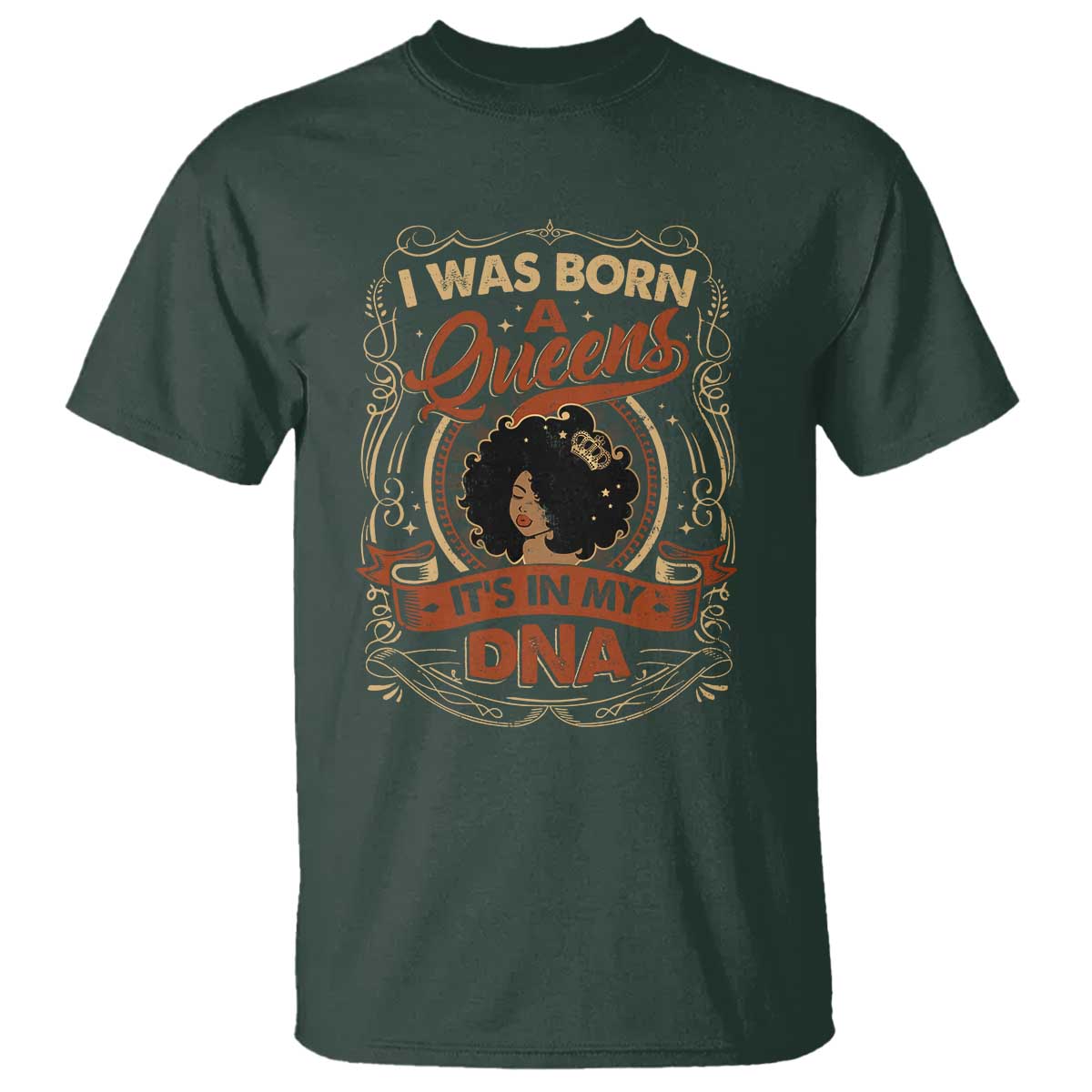 Black Women Pride T Shirt I Was Born A Queen It's In My DNA