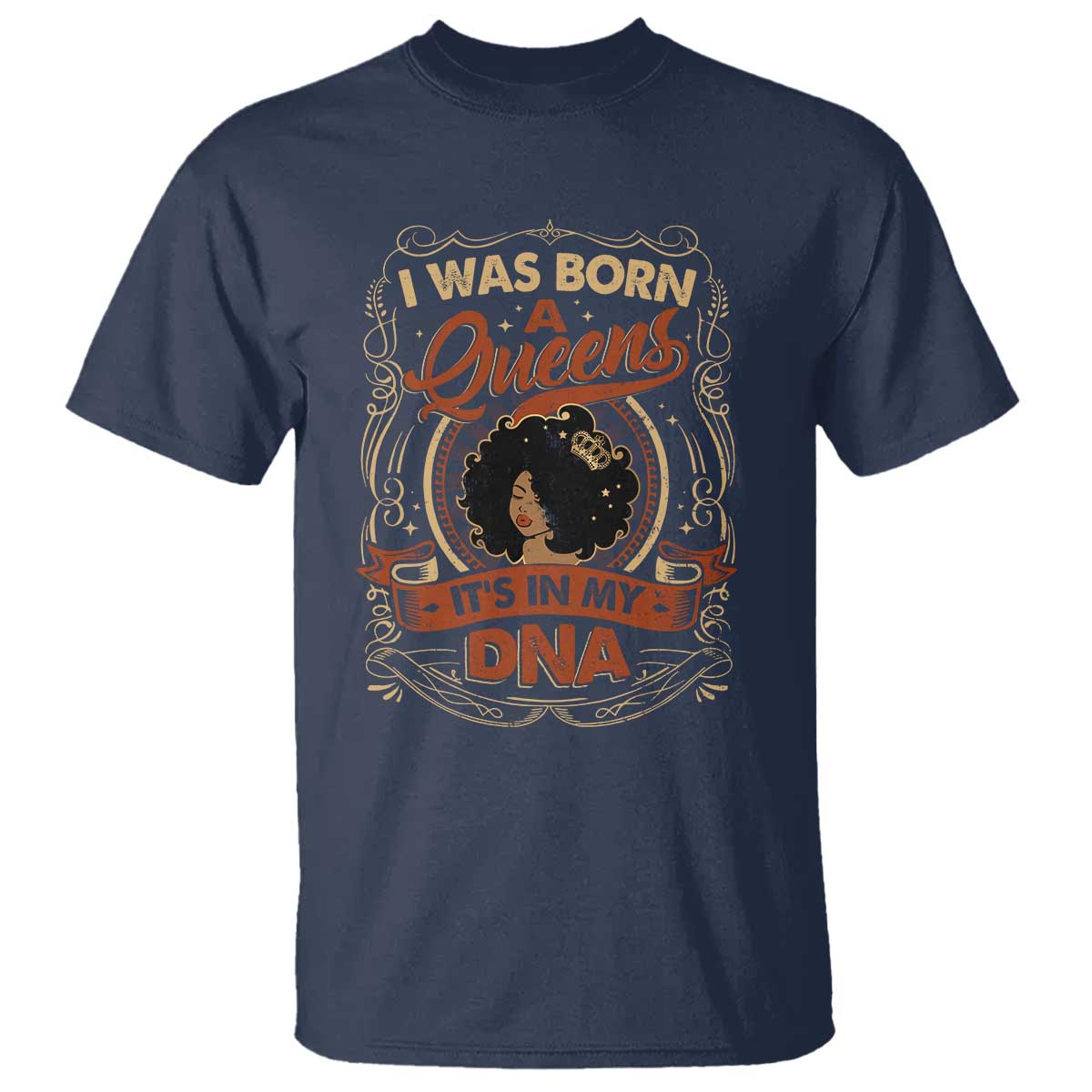 Black Women Pride T Shirt I Was Born A Queen It's In My DNA