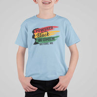 Powered By The Black Women Before Me T Shirt For Kid