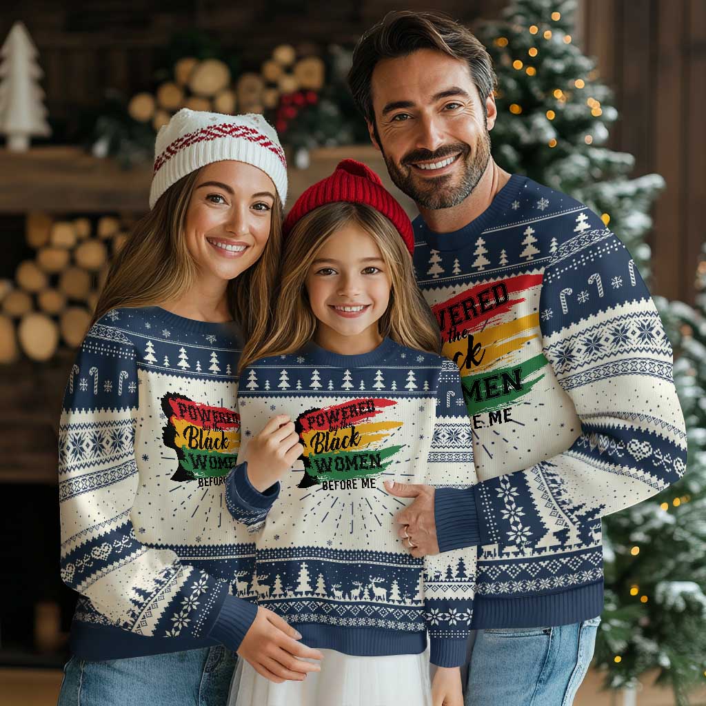 Powered By The Black Women Before Me Ugly Christmas Sweater