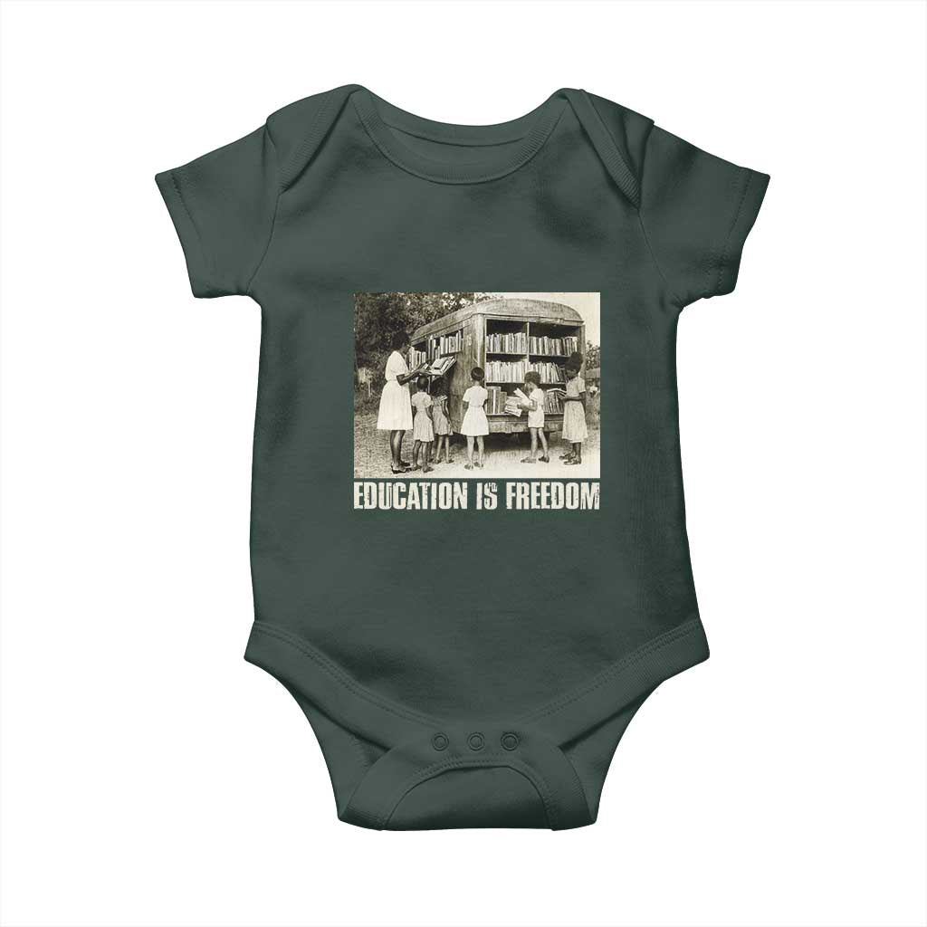 Education Is Freedom Baby Onesie Black Educator Bookish Black History Month