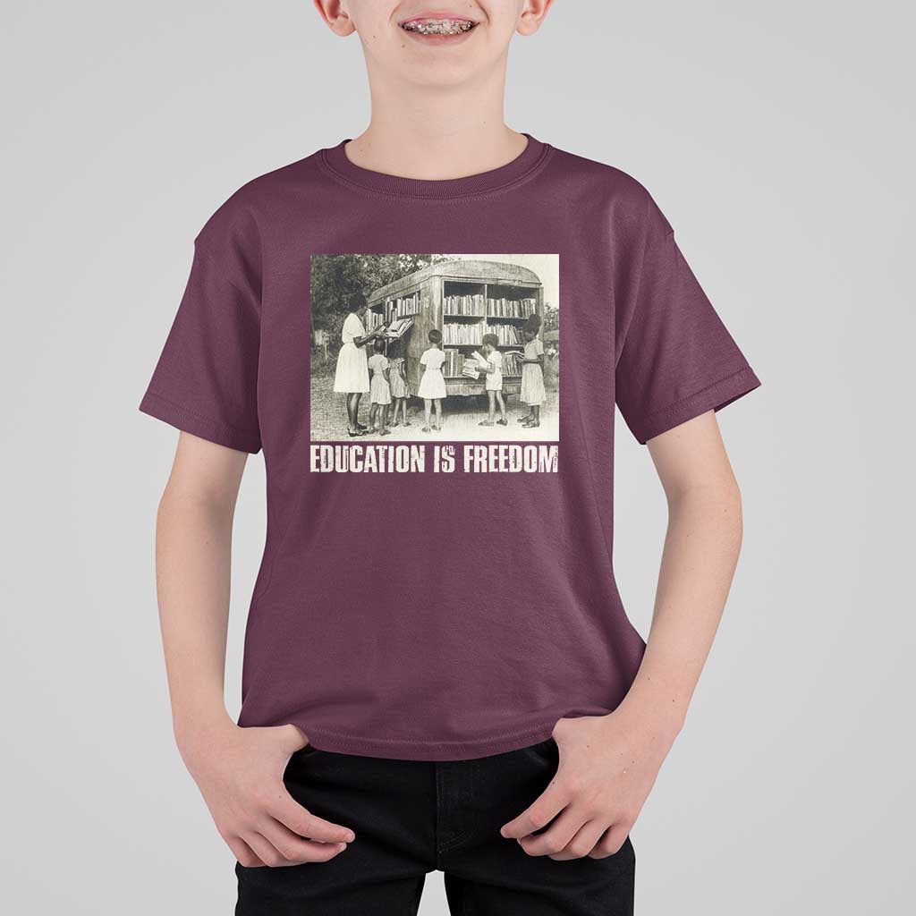 Education Is Freedom T Shirt For Kid Black Educator Bookish Black History Month
