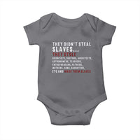 Black History Baby Onesie They Didn't Steal Slaves They Stolen And Made Them Slaves TS09