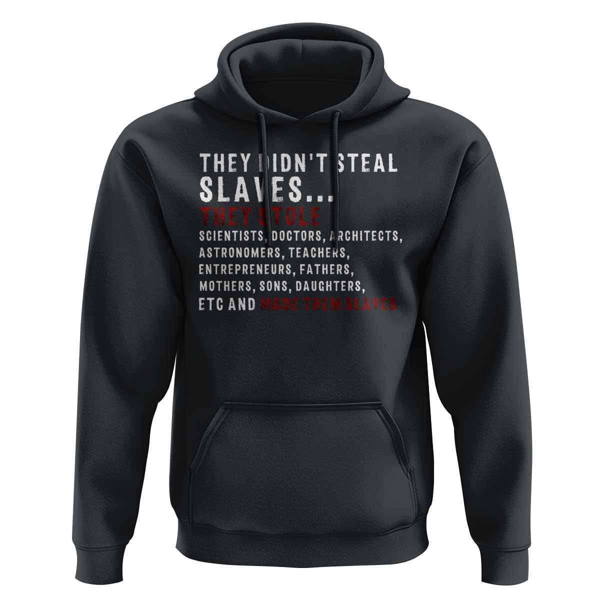 Black History Hoodie They Didn't Steal Slaves They Stolen And Made Them Slaves TS09