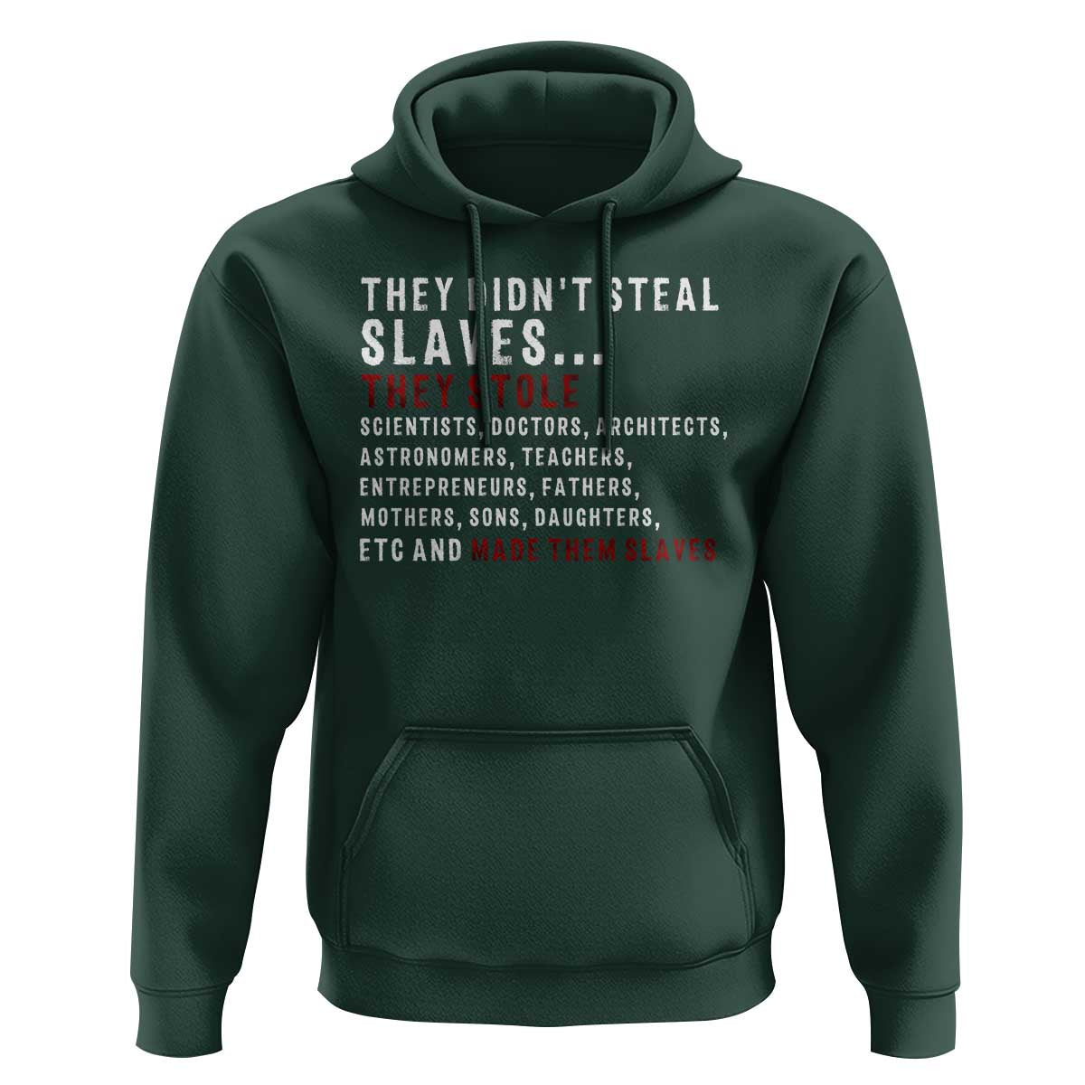 Black History Hoodie They Didn't Steal Slaves They Stolen And Made Them Slaves TS09