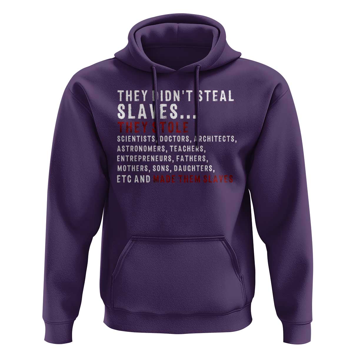 Black History Hoodie They Didn't Steal Slaves They Stolen And Made Them Slaves TS09