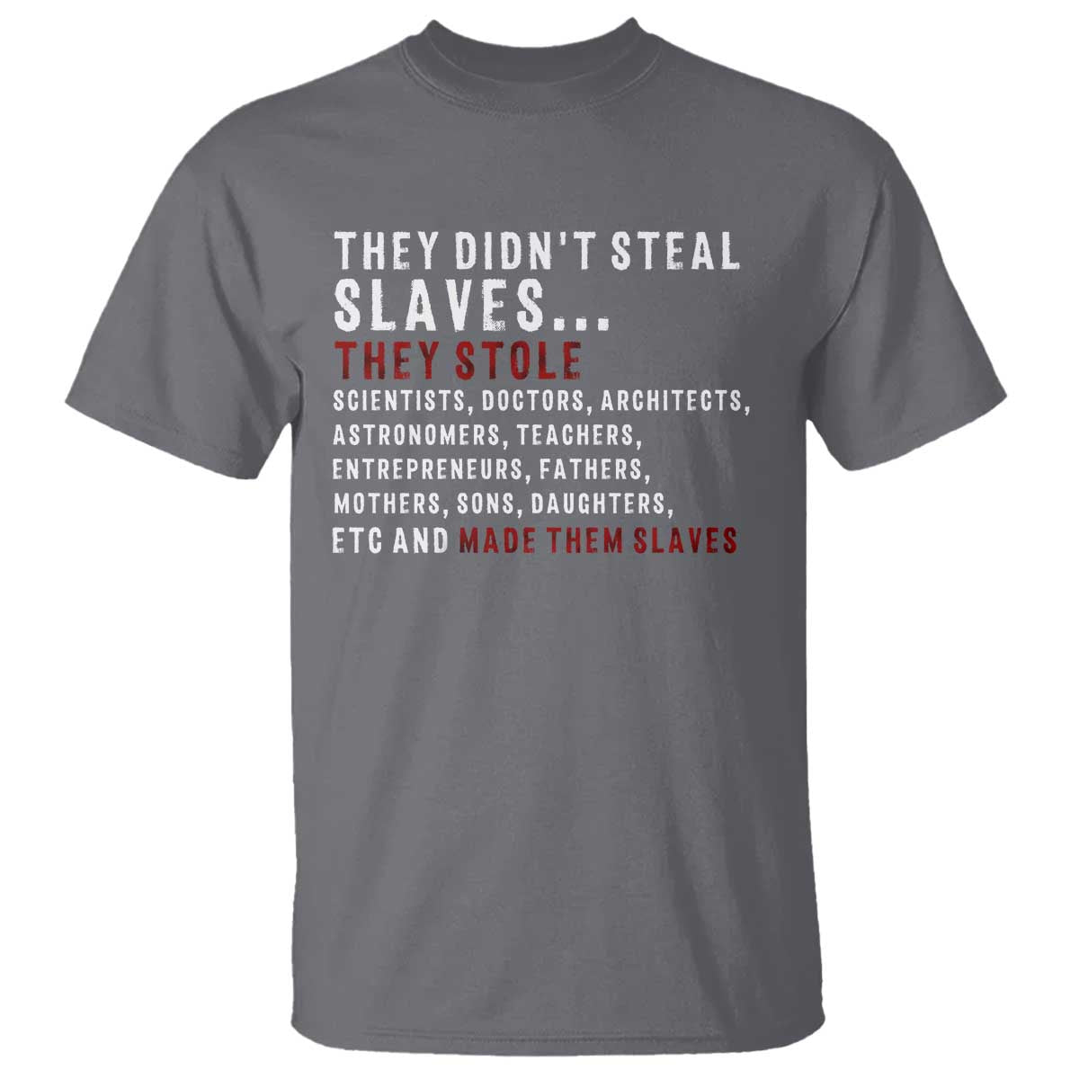 Black History T Shirt They Didn't Steal Slaves They Stolen And Made Them Slaves TS09