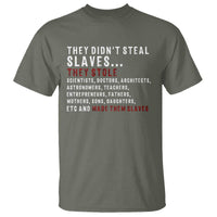 Black History T Shirt They Didn't Steal Slaves They Stolen And Made Them Slaves TS09