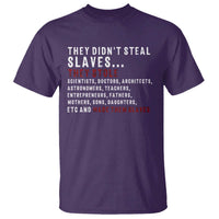 Black History T Shirt They Didn't Steal Slaves They Stolen And Made Them Slaves TS09