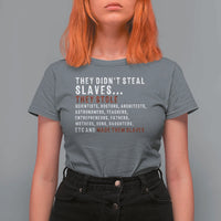 Black History T Shirt For Women They Didn't Steal Slaves They Stolen And Made Them Slaves TS09