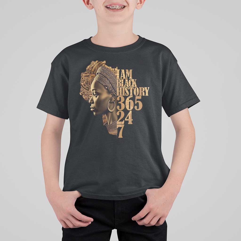 I Am Black History 365 24 7 T Shirt For Kid