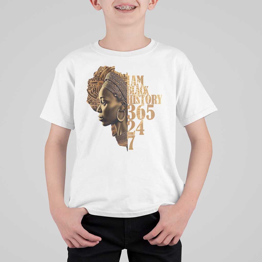 I Am Black History 365 24 7 T Shirt For Kid