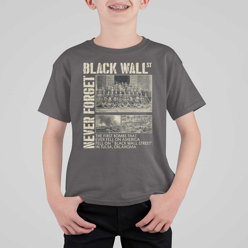 Black Wall Street T Shirt For Kid Never Forget Tulsa Black History Month