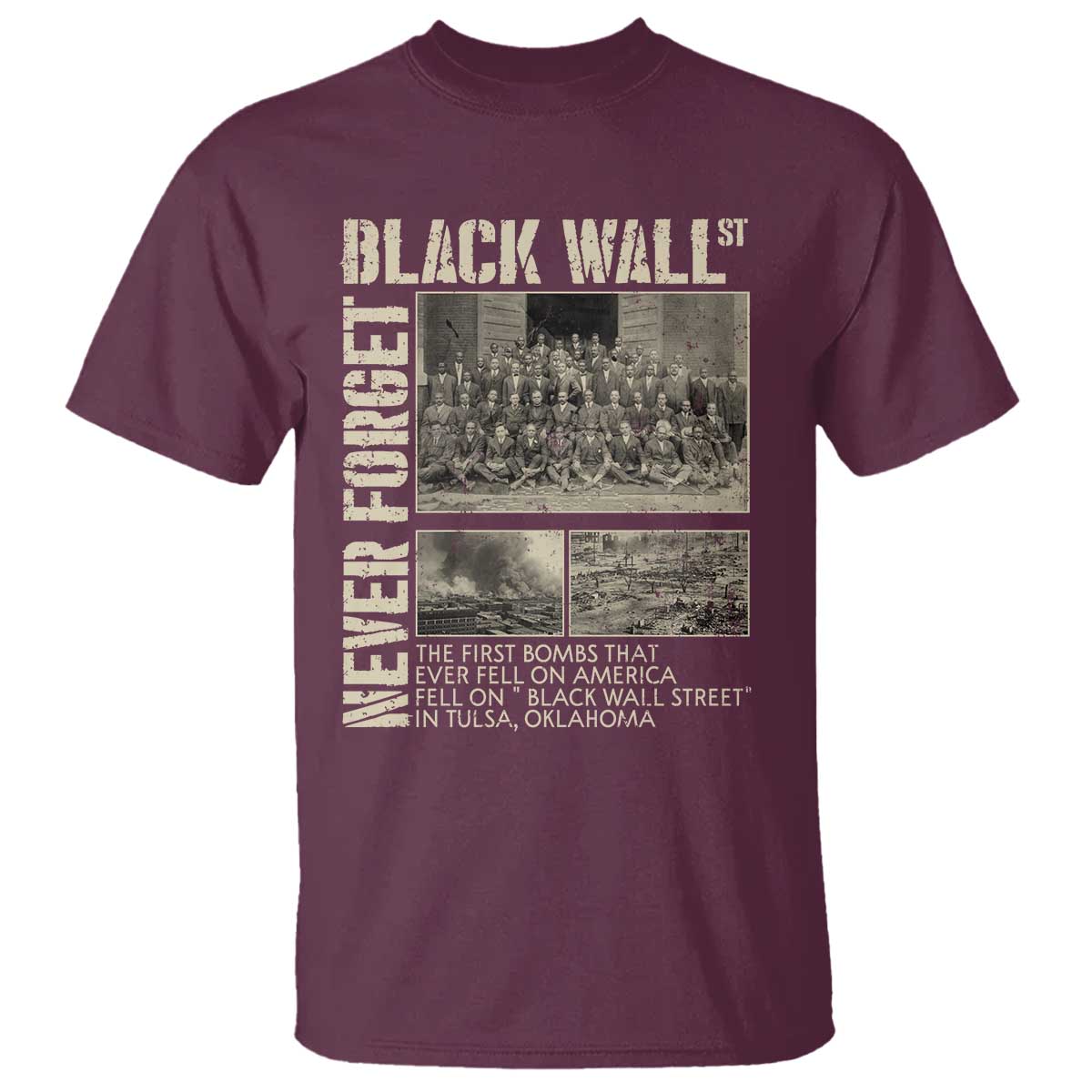 Black Wall Street T Shirt Never Forget Tulsa Black History Month