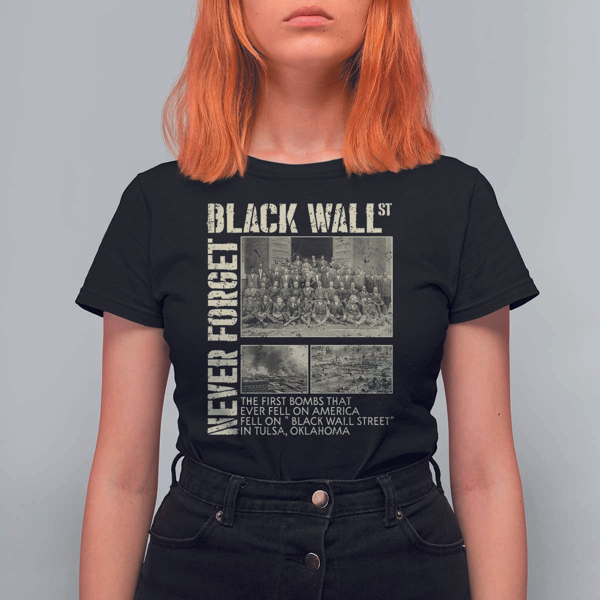 Black Wall Street T Shirt For Women Never Forget Tulsa Black History Month