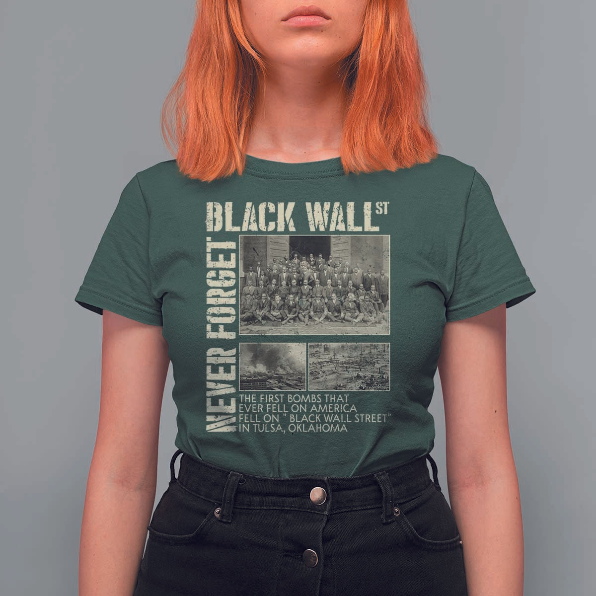 Black Wall Street T Shirt For Women Never Forget Tulsa Black History Month