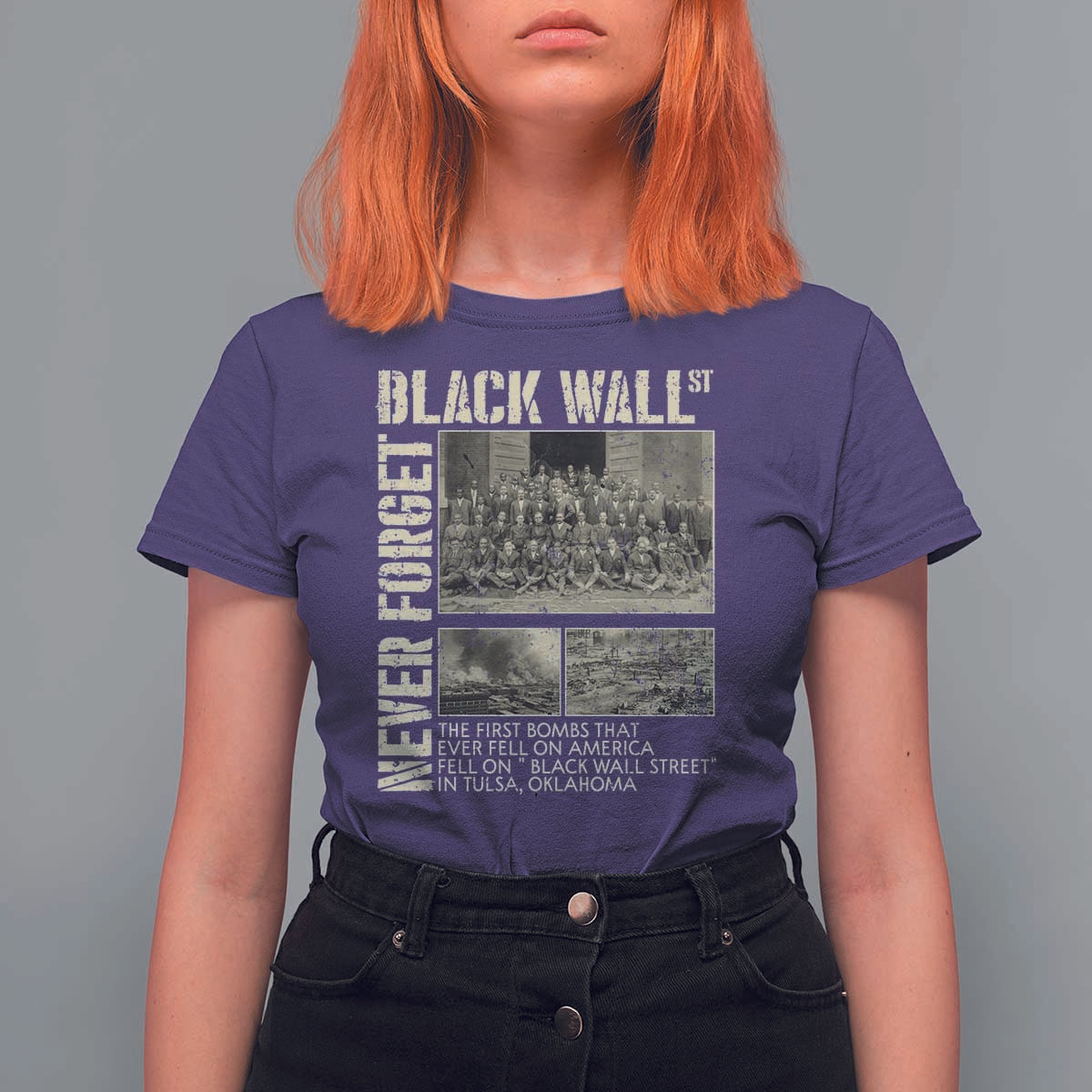 Black Wall Street T Shirt For Women Never Forget Tulsa Black History Month