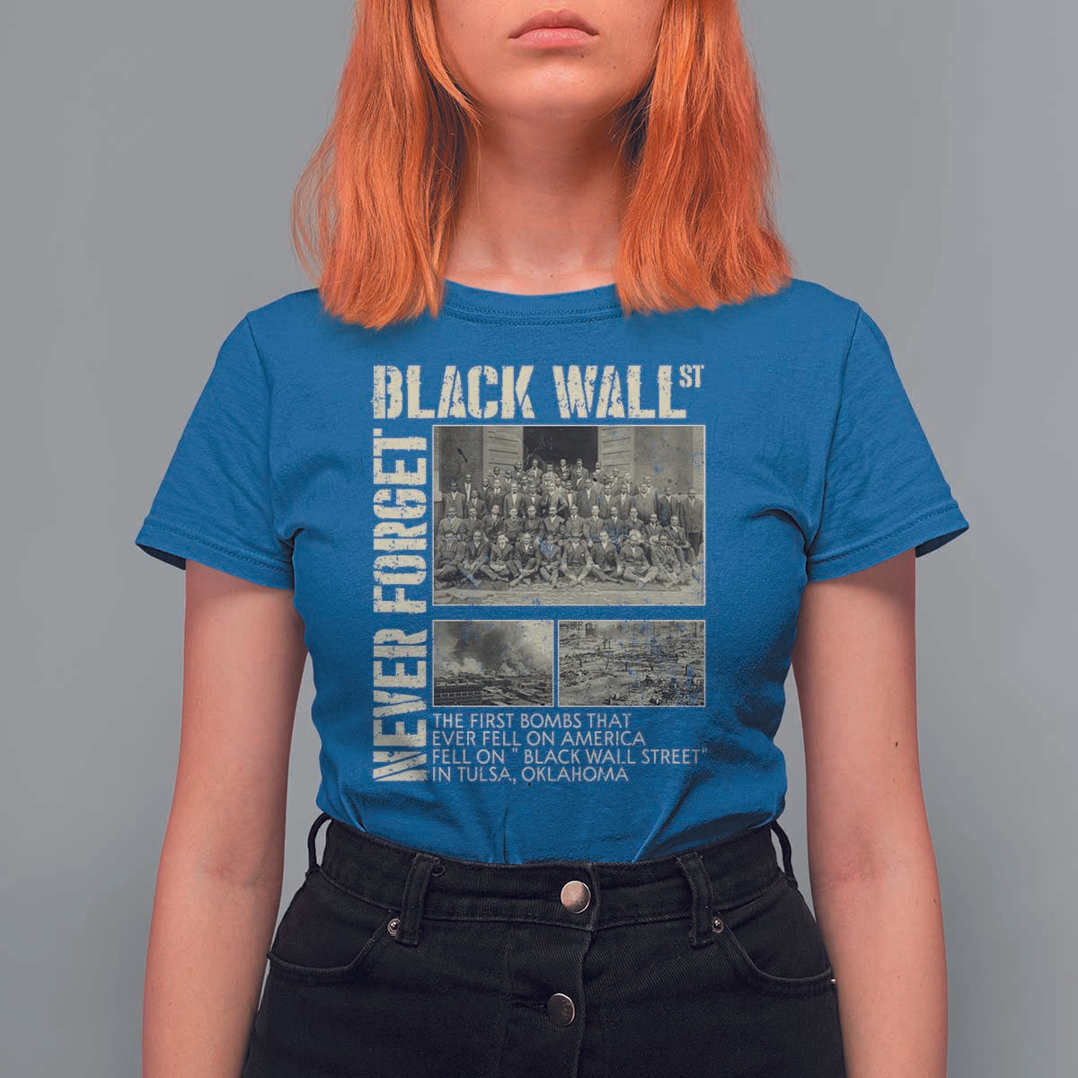 Black Wall Street T Shirt For Women Never Forget Tulsa Black History Month