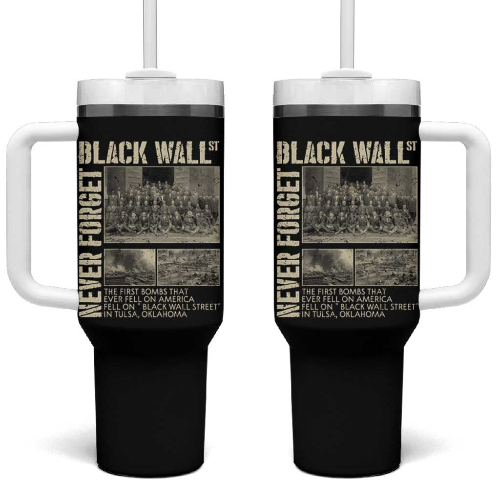 Black Wall Street Tumbler With Handle Never Forget Tulsa Black History Month