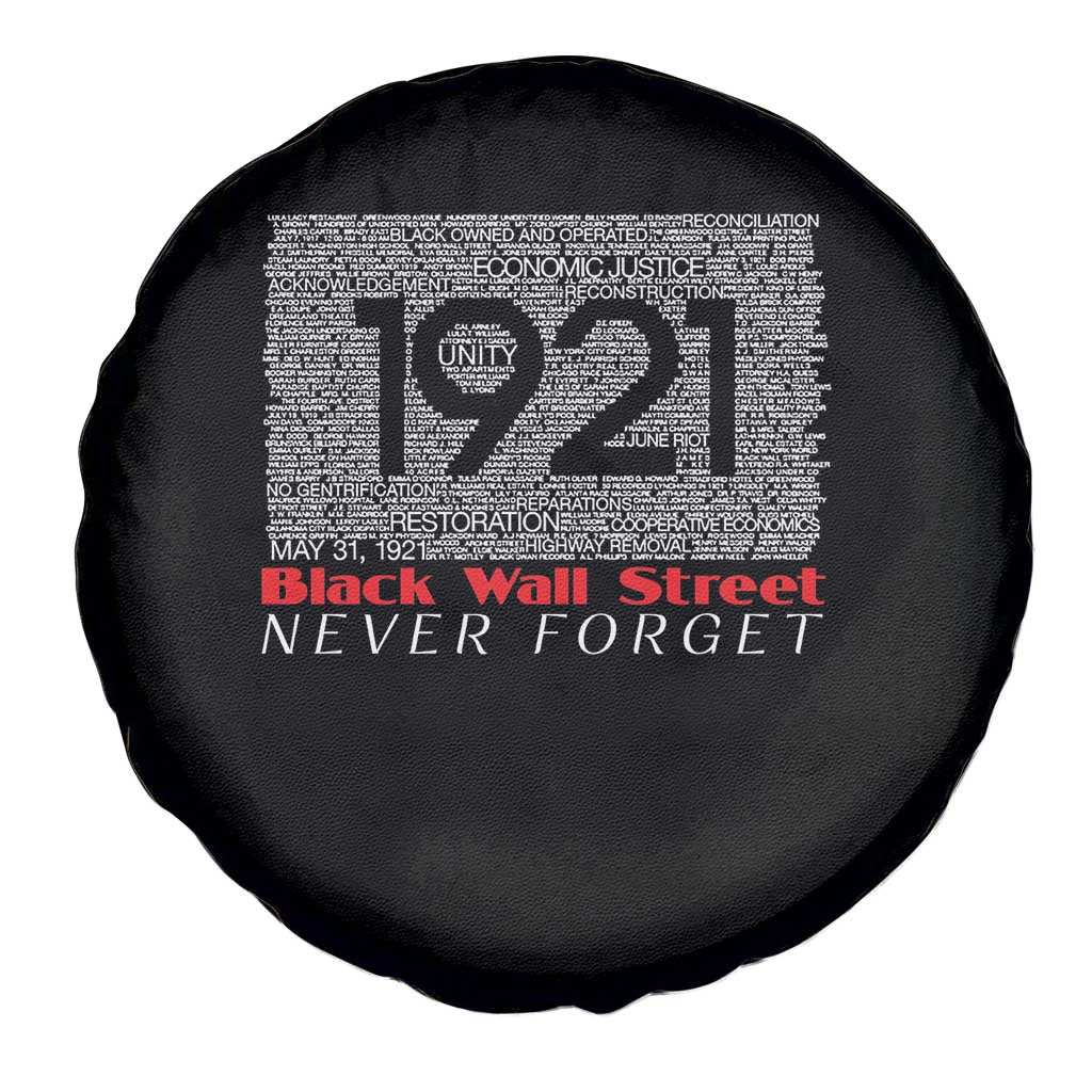 Black Wall Street Spare Tire Cover Never Forget 1921 Greenwood Tulsa Black History