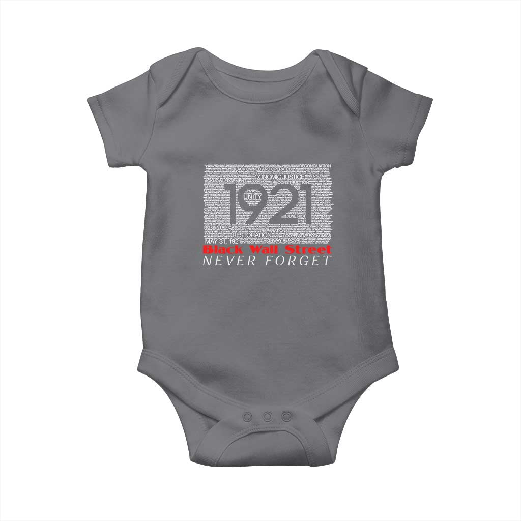 Black Wall Street Baby Onesie Never Forget 1921 Greenwood Tulsa Black History