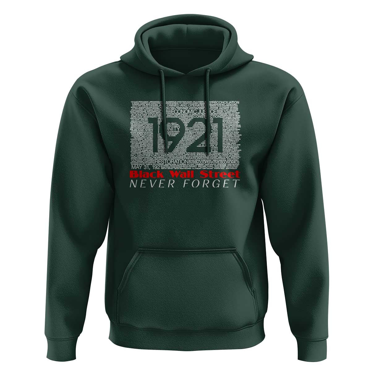 Black Wall Street Hoodie Never Forget 1921 Greenwood Tulsa Black History