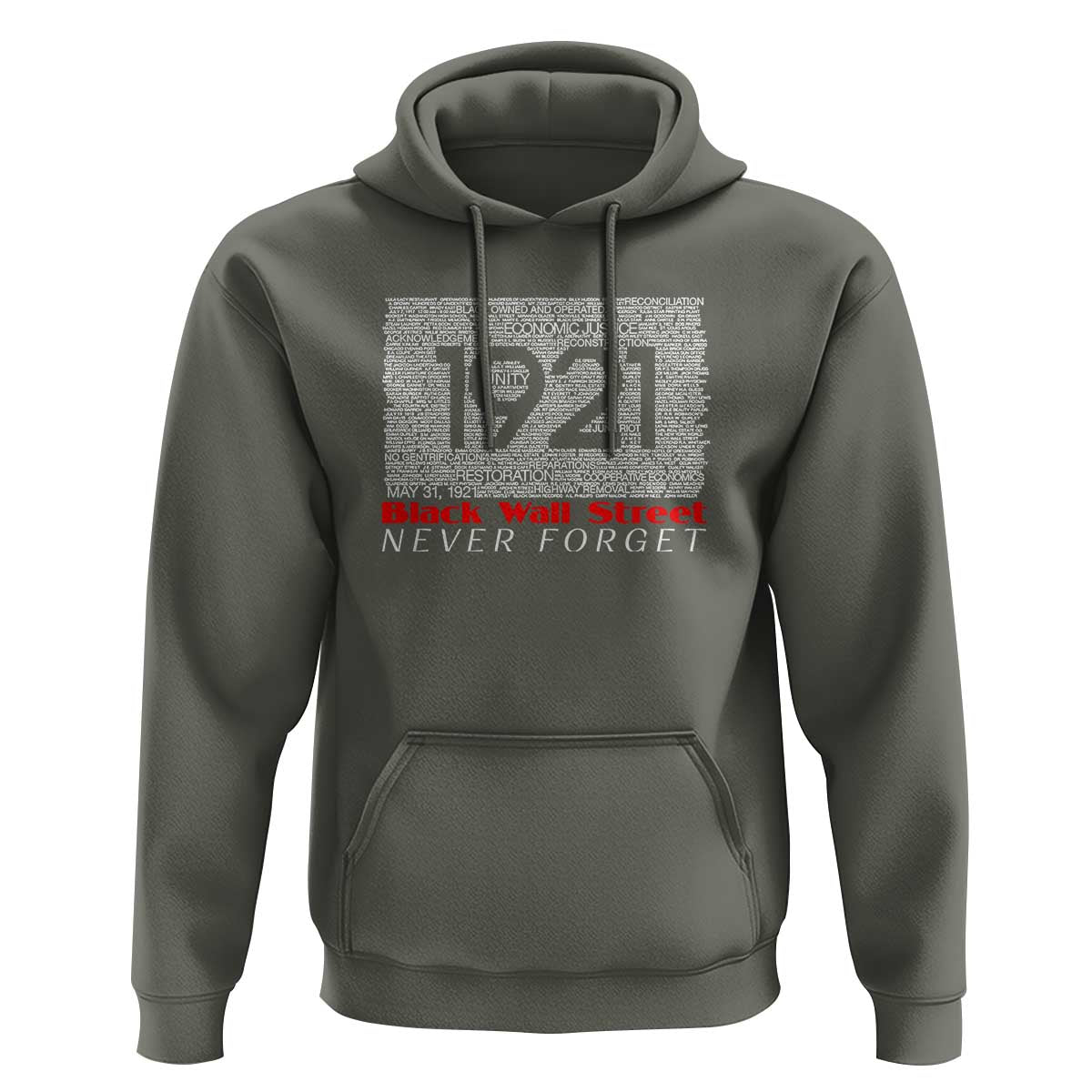 Black Wall Street Hoodie Never Forget 1921 Greenwood Tulsa Black History