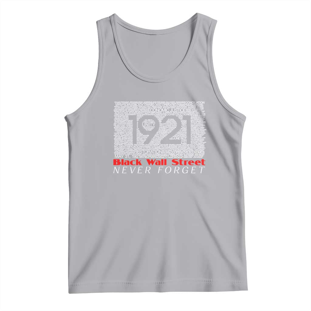 Black Wall Street Tank Top Never Forget 1921 Greenwood Tulsa Black History