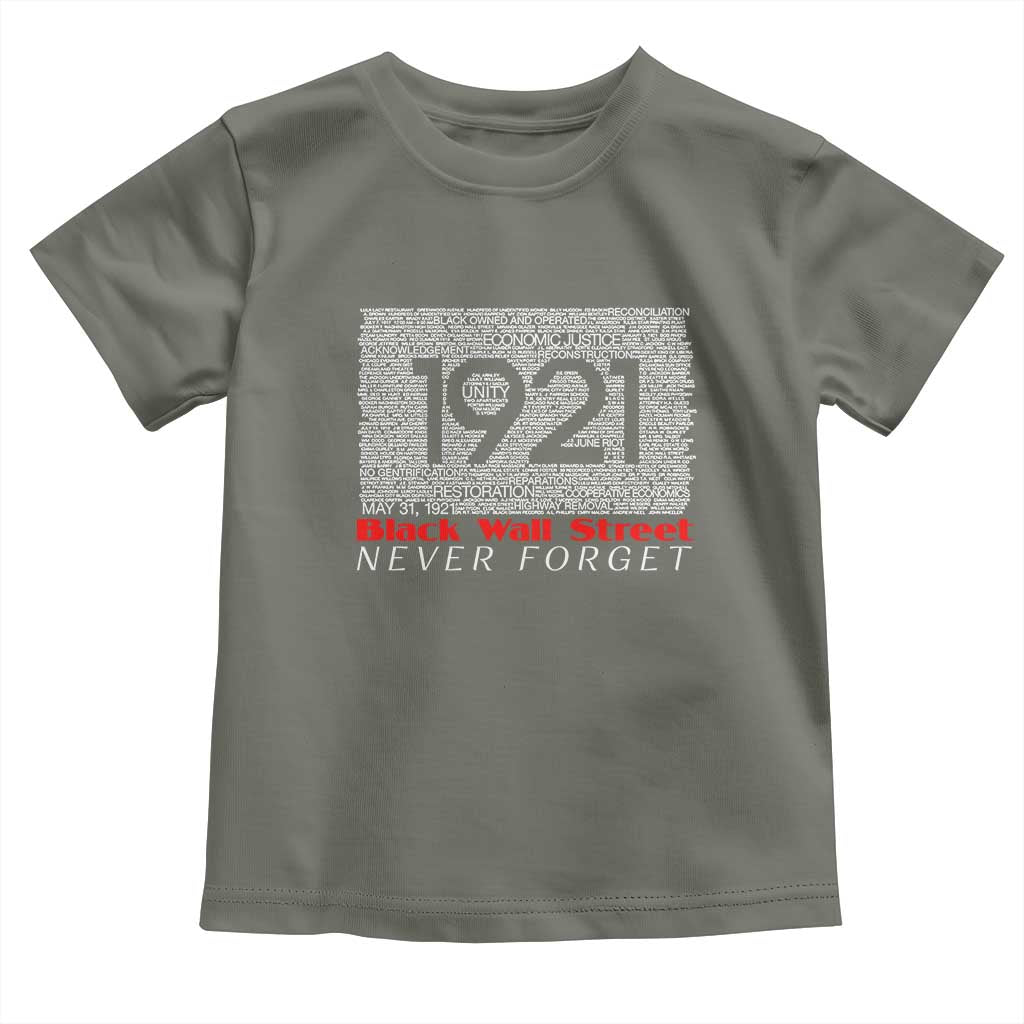 Black Wall Street Toddler T Shirt Never Forget 1921 Greenwood Tulsa Black History