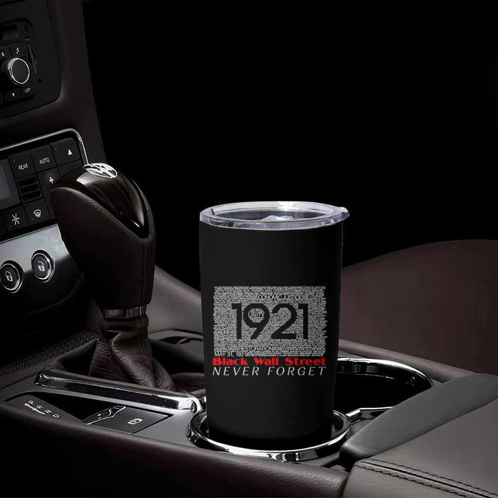 Black Wall Street Tumbler Cup Never Forget 1921 Greenwood Tulsa Black History