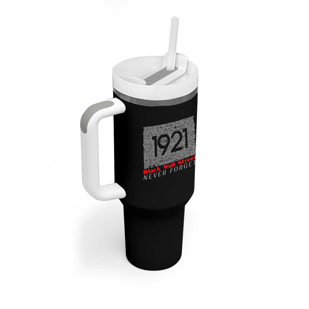 Black Wall Street Tumbler With Handle Never Forget 1921 Greenwood Tulsa Black History