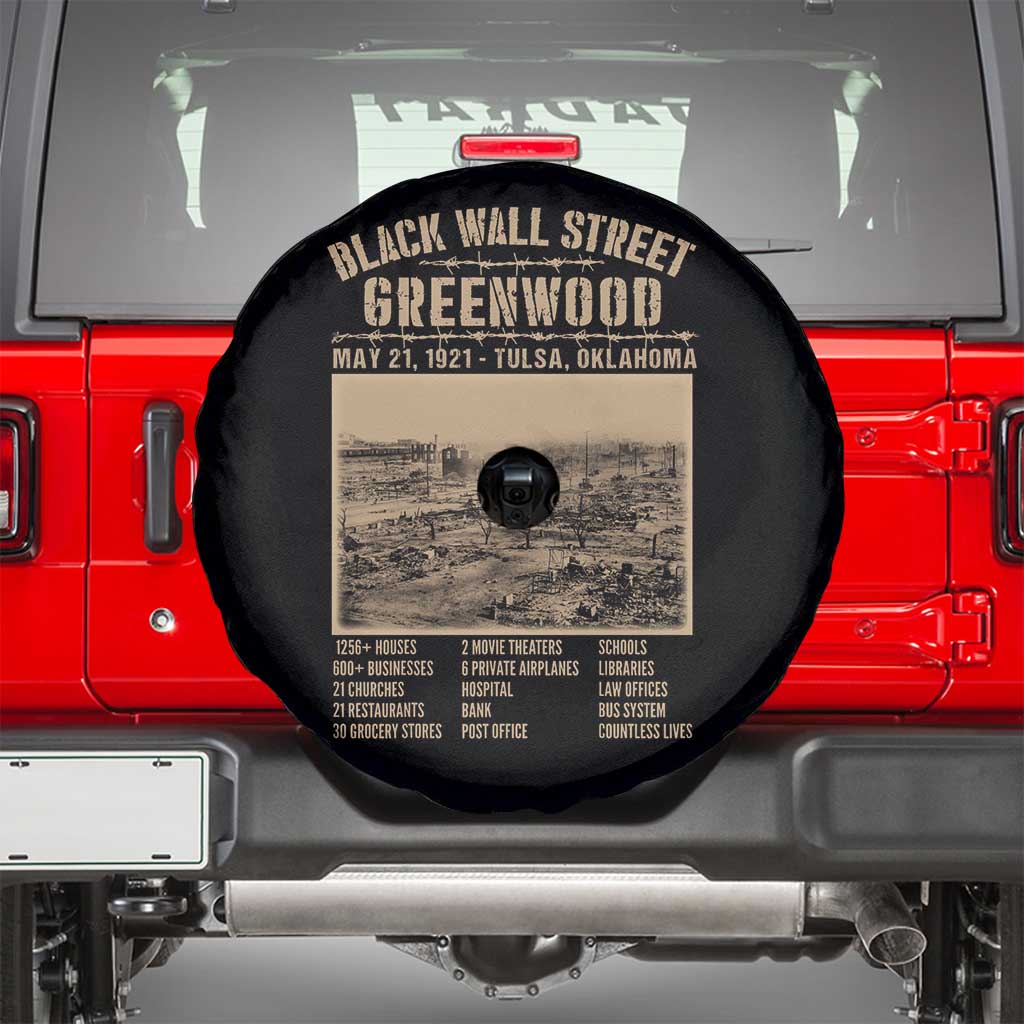 Black Wall Street Spare Tire Cover Never Forget 1921 Tulsa Black History Retro