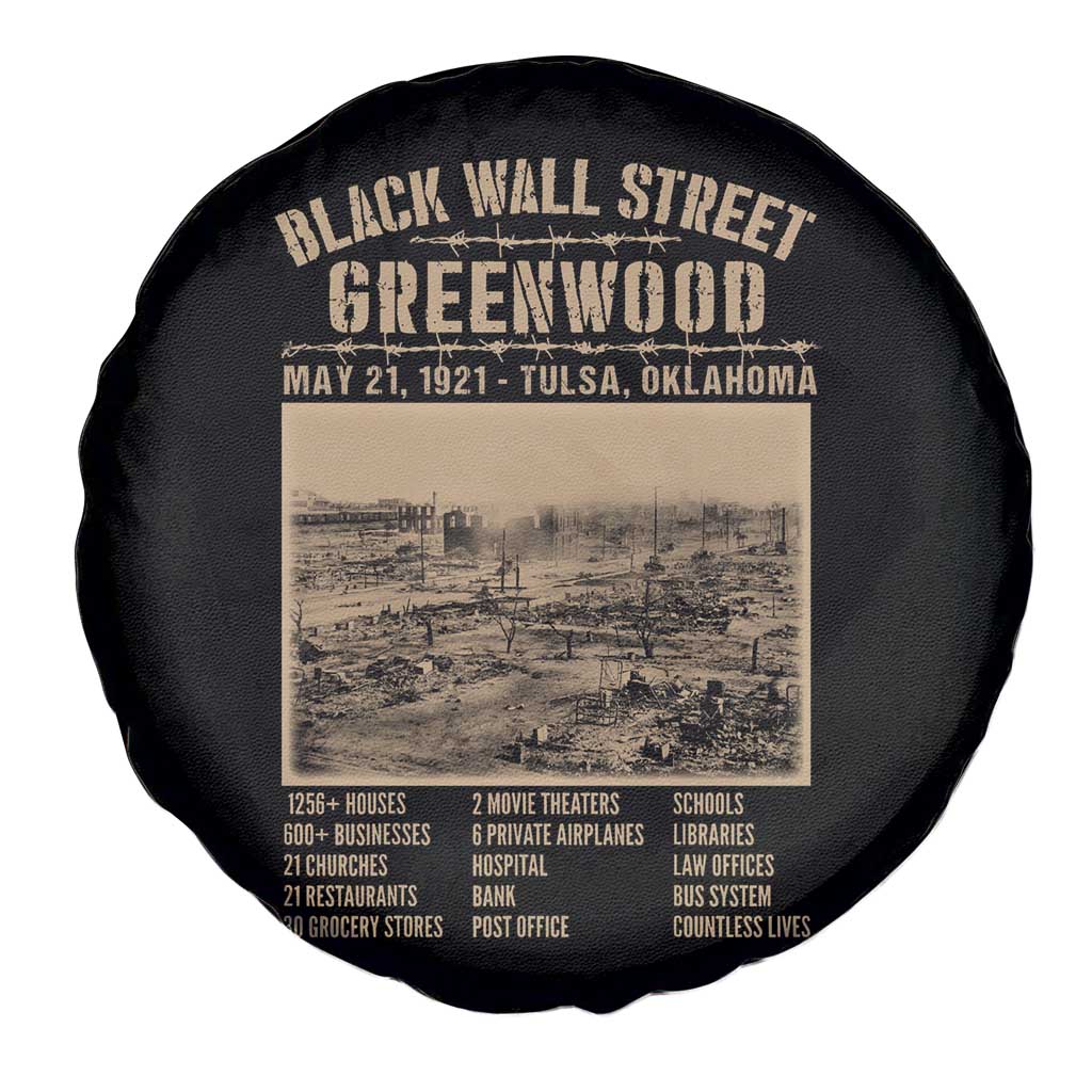 Black Wall Street Spare Tire Cover Never Forget 1921 Tulsa Black History Retro