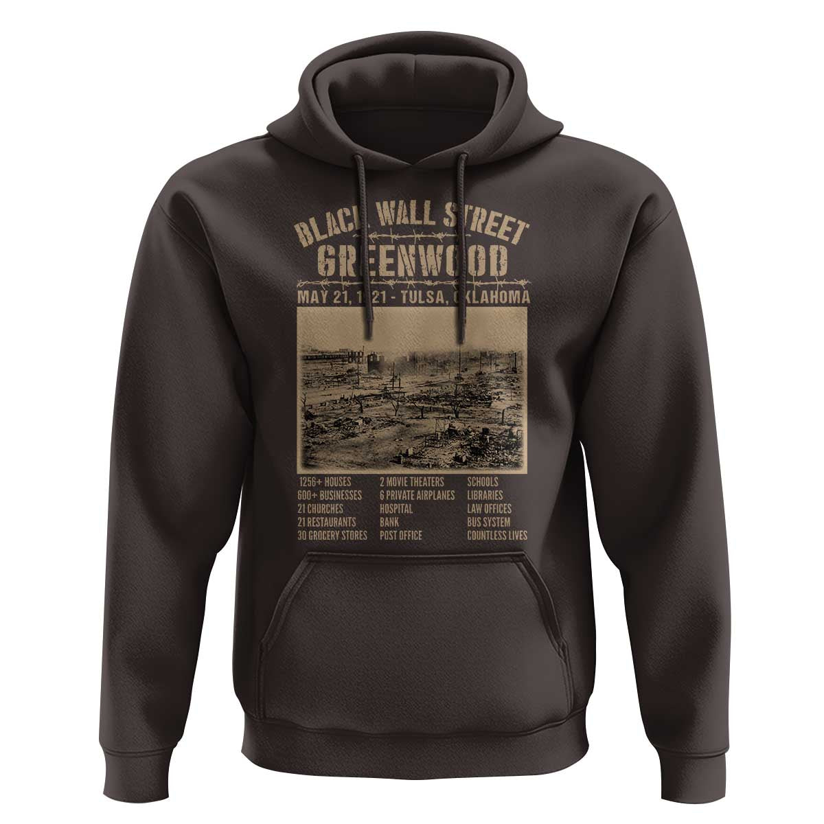 Black Wall Street Hoodie Never Forget 1921 Tulsa Black History Retro