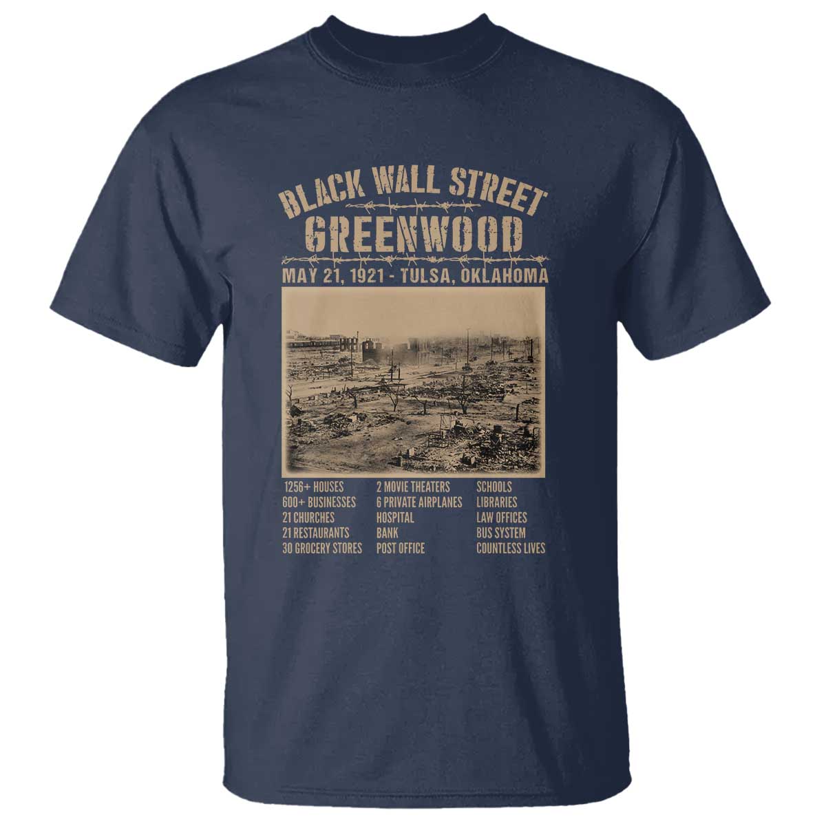 Black Wall Street T Shirt Never Forget 1921 Tulsa Black History Retro