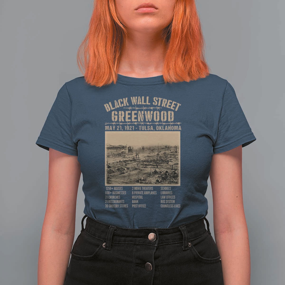 Black Wall Street T Shirt For Women Never Forget 1921 Tulsa Black History Retro
