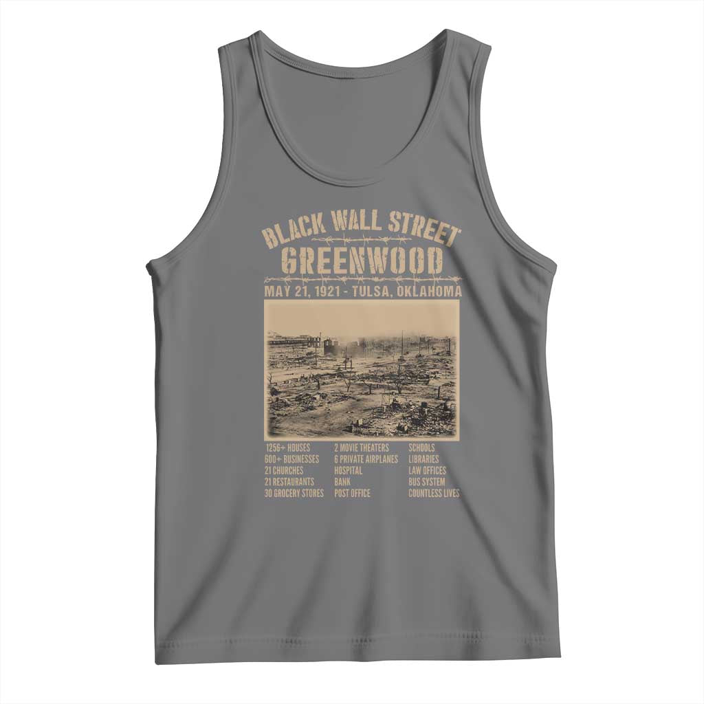 Black Wall Street Tank Top Never Forget 1921 Tulsa Black History Retro
