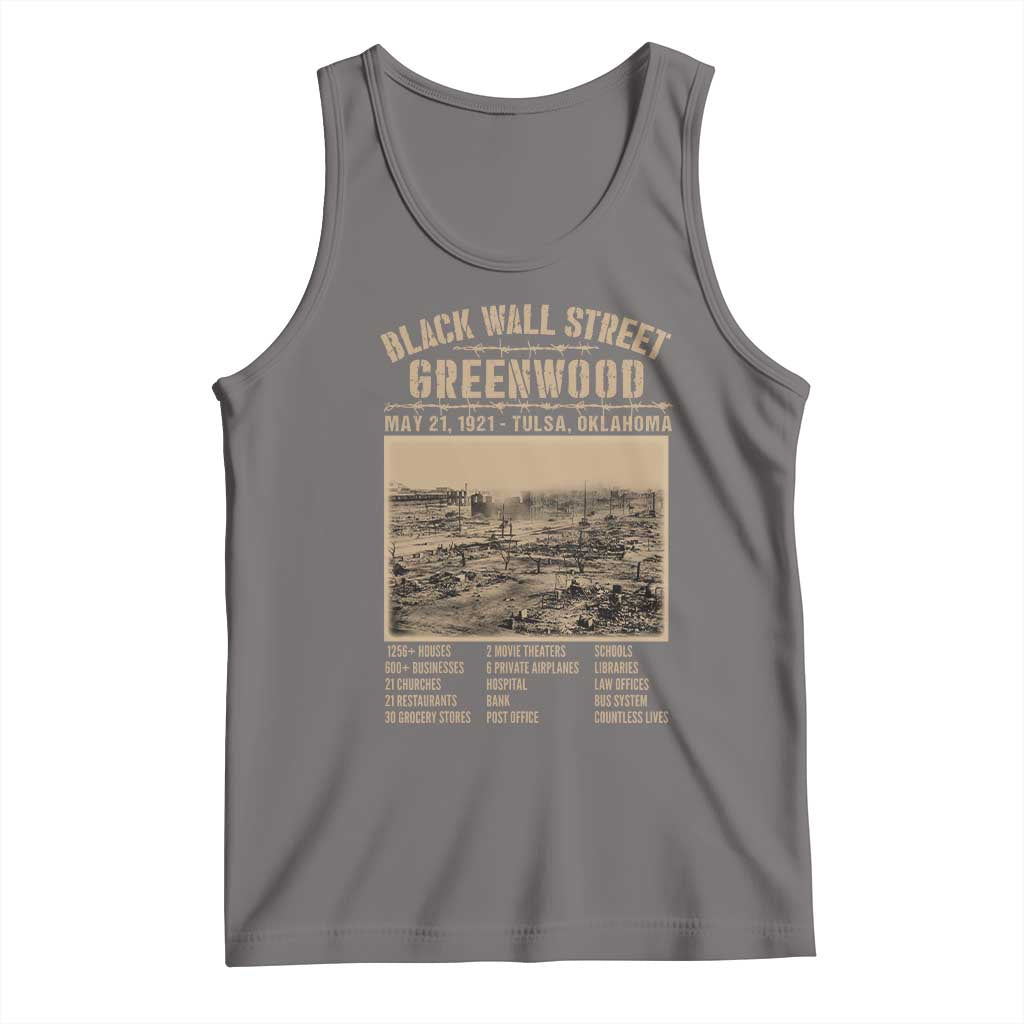 Black Wall Street Tank Top Never Forget 1921 Tulsa Black History Retro