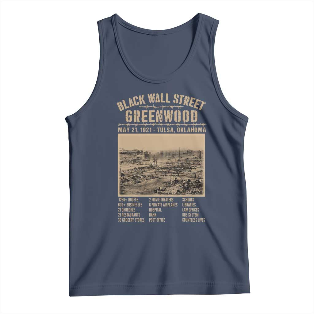 Black Wall Street Tank Top Never Forget 1921 Tulsa Black History Retro