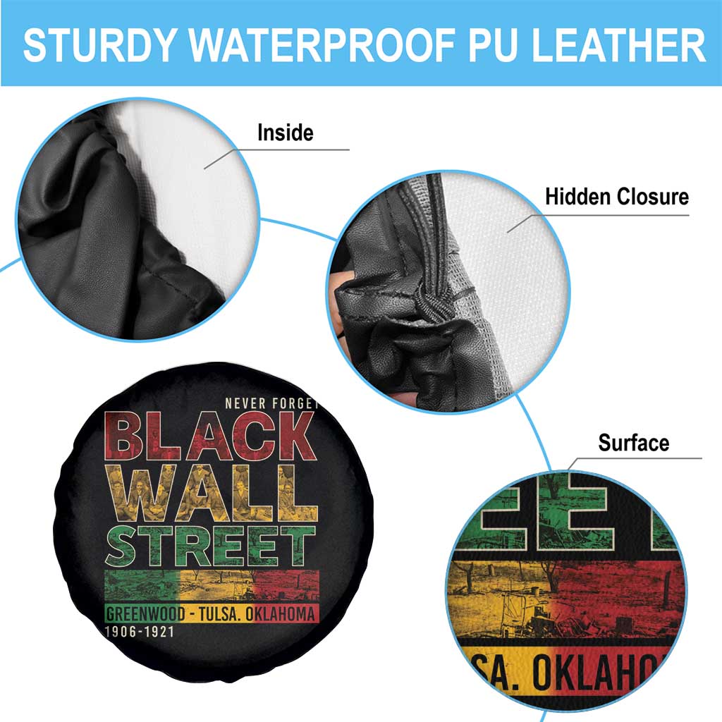 Never Forget Black Wall Street Spare Tire Cover Greenwood Tulsa Oklahoma Black History