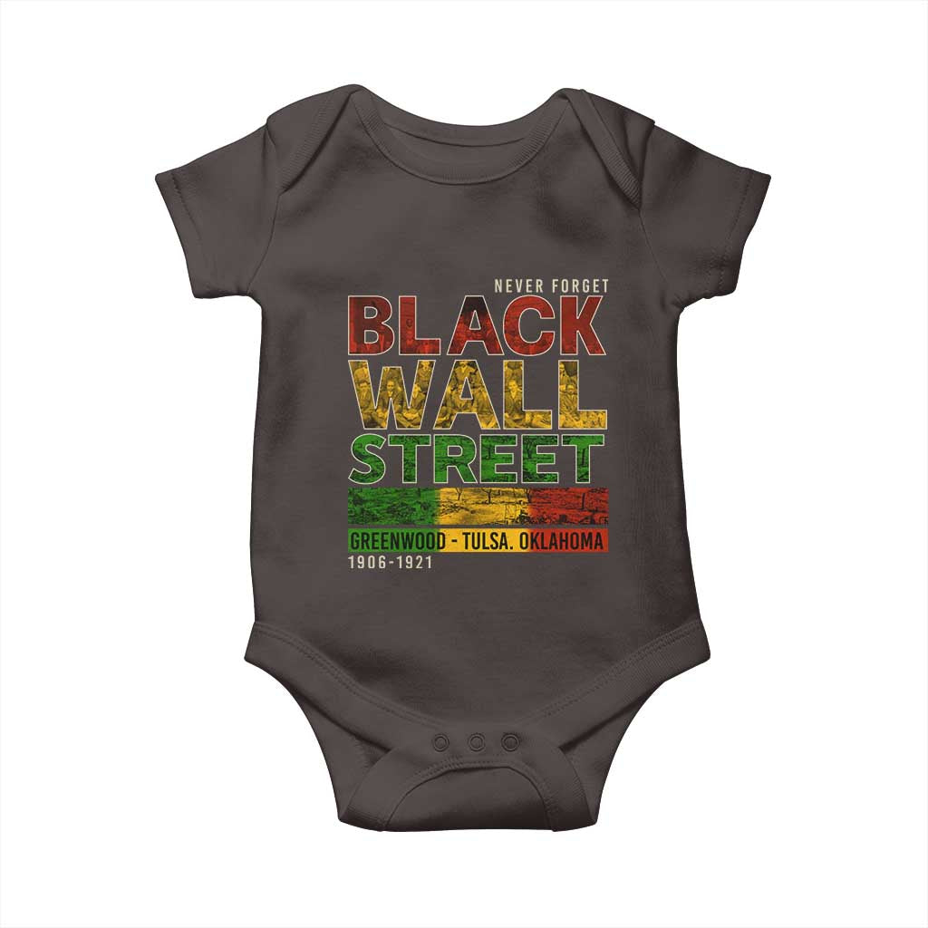 Never Forget Black Wall Street Baby Onesie Greenwood Tulsa Oklahoma Black History