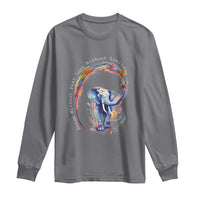 LGBTQ Ally Long Sleeve Shirt Dream Without Fear Love Without Limits Rainbow Watercolor Elephant