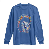 LGBTQ Ally Long Sleeve Shirt Dream Without Fear Love Without Limits Rainbow Watercolor Elephant