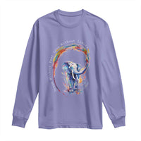 LGBTQ Ally Long Sleeve Shirt Dream Without Fear Love Without Limits Rainbow Watercolor Elephant