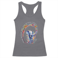 LGBTQ Ally Racerback Tank Top Dream Without Fear Love Without Limits Rainbow Watercolor Elephant